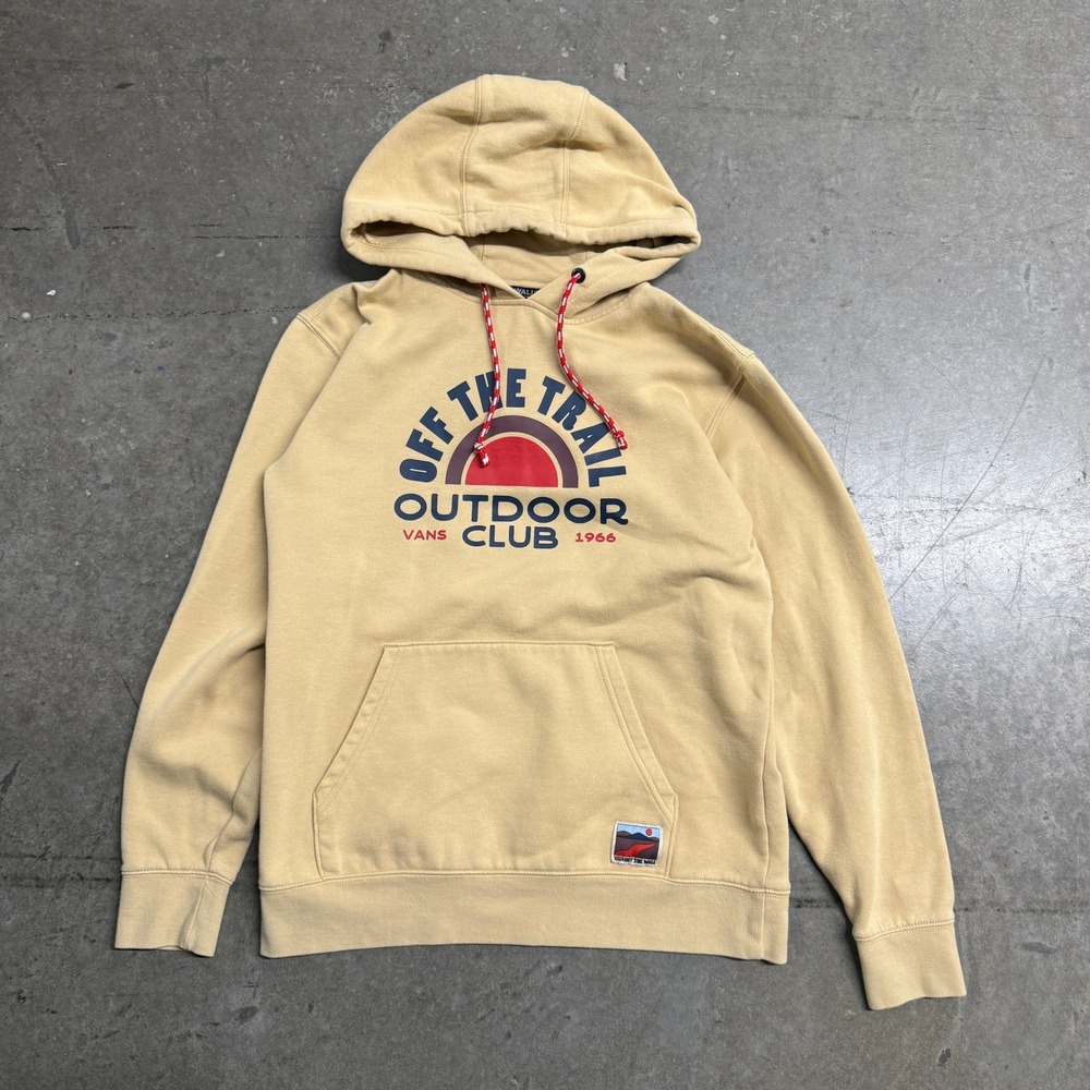 Vans Off The Trail Outdoor Club 1966 Hoodie Tan Graphic Sweatshirt Small